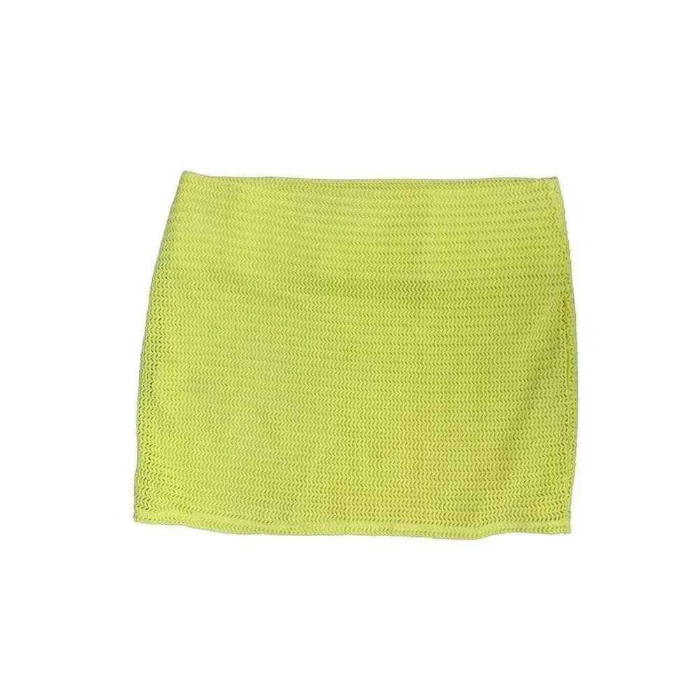 bcbgeneration bcbg womens solid yellow Lemon Ice mini skirt medium